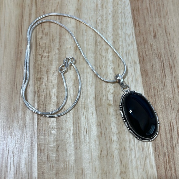 Hand Crafted Jewelry - STATEMENT SETTING SILVER PENDANT BLACK ONYX